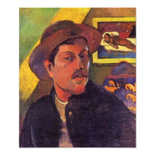 Impression Photo Autoportrait au chapeau, Paul Gauguin, (Devant)