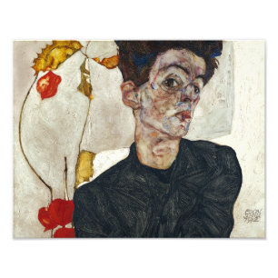 Impression Photo Autoportrait avec Physalis   Egon Schiele  