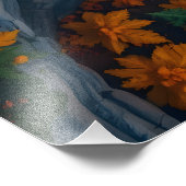 Impression Photo Autumn Canyon Waterfall – Vibrant Fall Forest Land (Coin)