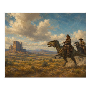 Impression Photo Aventure épique de dinosaures dans le Far West