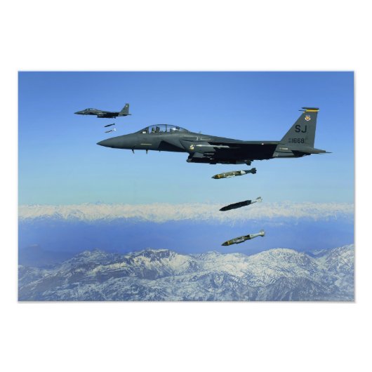 Impression Photo Avion F-15E Strike Eagle de l'US Air Force (Devant)