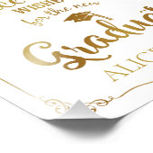 Impression Photo avis et voeux fête de graduation signe or (Coin)