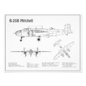 Impression Photo B-25B Mitchell Doolittle - Plan d'avion BD (Devant)