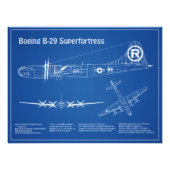 Impression Photo B-29 Superforteresse - Plan directeur de l'avion A (Devant)