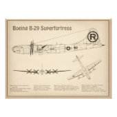 Impression Photo B-29 Superforteresse - Plan directeur de l'avion S (Devant)
