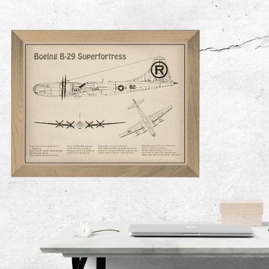 Impression Photo B-29 Superforteresse - Plan directeur de l'avion S