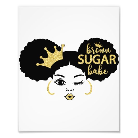 Impression Photo Babe Brown Sugar en noir et or (Devant)
