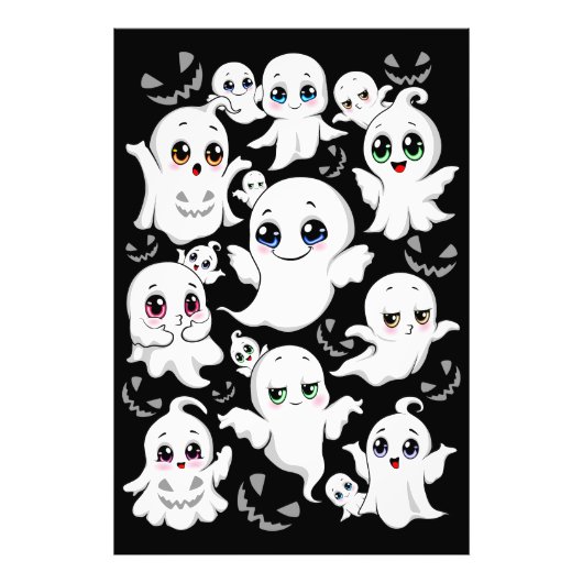 Impression Photo Baby Ghosts Éffrayant mignon Halloween humeur (Devant)