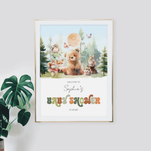 Impression Photo Baby shower de bois de Beary Cute