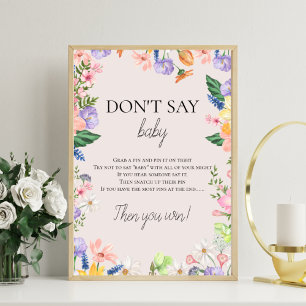 Impression Photo Baby shower de printemps fleur sauvage ne pas dire