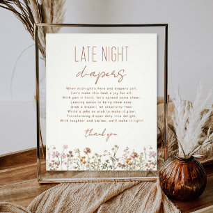 Impression Photo Baby shower fleur sauvage Late Night Diapers