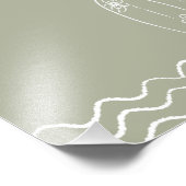 Impression Photo Baby shower vert neutre à bord pour bébé Bienvenue (Coin)