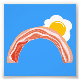 Impression Photo Bacon et oeufs arc-en-ciel