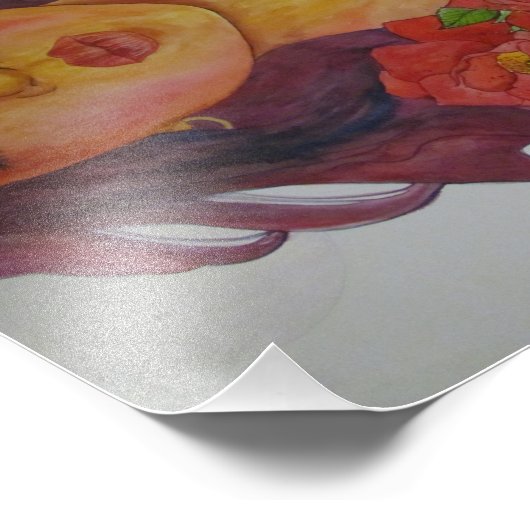 Impression Photo baiser par un rose (Coin)