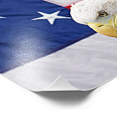 Impression Photo Bald Eagle avec le drapeau américain (Coin)