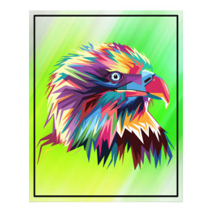 Impression Photo Bald Eagle géométrique Prismatic Design-80590