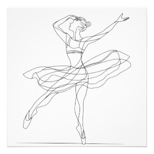 Impression Photo Ballerina Line Art