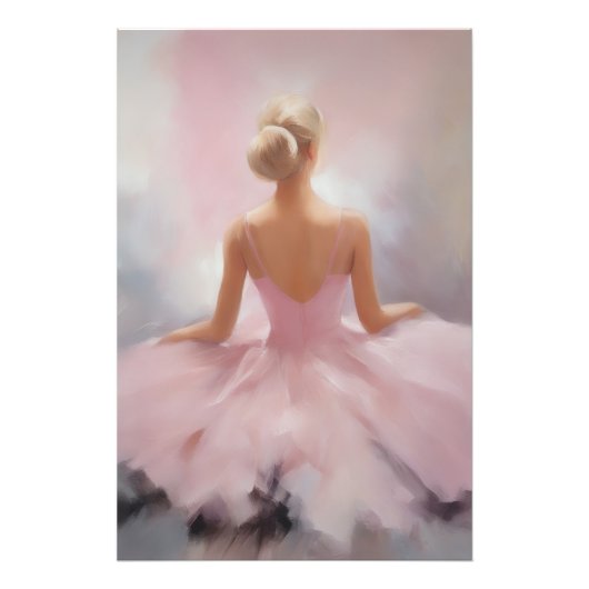 Impression Photo Ballerina peinte en rose (Devant)