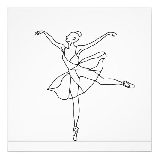 Impression Photo Ballet Dancer Line Art (Devant)