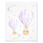 Impression Photo Ballons à air chaud violet, Animaux, Ours, Lapin (Devant)