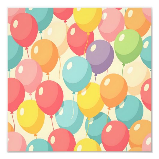 Impression Photo Ballons de fête de différentes couleurs (Devant)
