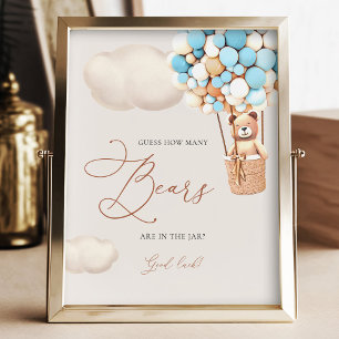 Impression Photo Ballons d'ours bleu clair Devinez combien d'ours s