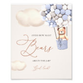 Impression Photo Ballons d'ours gris bleu Devinez combien d'ours si (Devant)