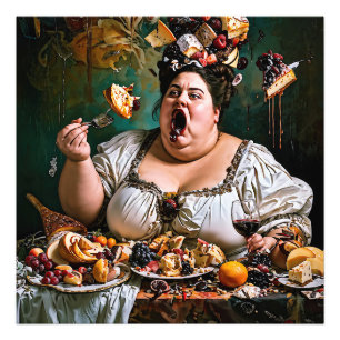 Impression Photo "Banquet du Chaos" Œuvre d'art surréaliste colorée