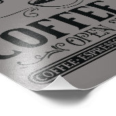 Impression Photo Bar à café rustique d'antiquité noir et gris (Coin)