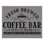 Impression Photo Bar à café rustique d'antiquité noir et gris (Devant)