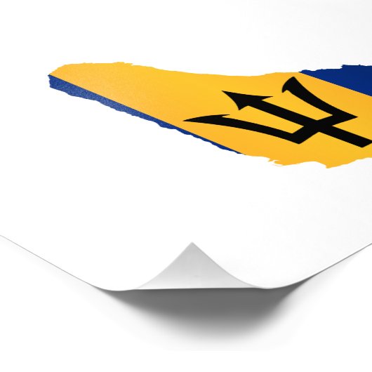 Impression Photo Barbados Islands In Silhouette With Flag (Coin)