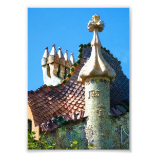 Impression Photo Barcelone, détail de l'architecture Gaudi