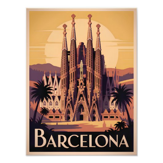 Impression Photo Barcelone Espagne vintage (Devant)