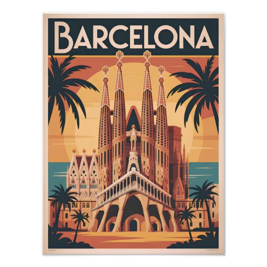 Impression Photo Barcelone Espagne vintage (Devant)