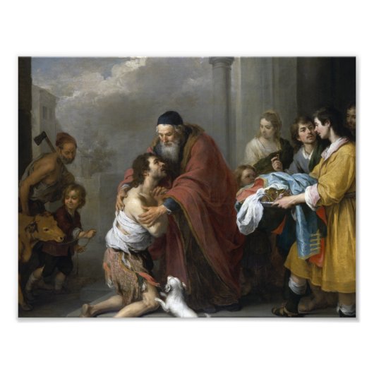 Impression Photo Bartolome Esteban Murillo-Retour du prodigue (Devant)