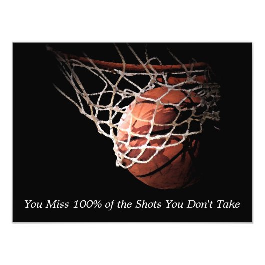 Impression Photo Basket-ball de devis motivationnel (Devant)
