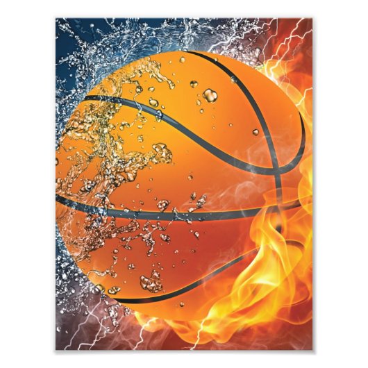 Impression Photo basketball en feu (Devant)
