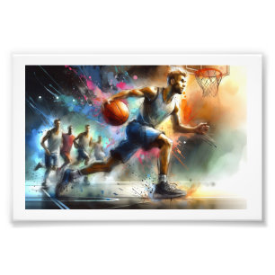 Impression Photo Basketball en mouvement,