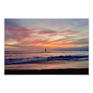 Impression Photo Bateau à Sunset - Venice Beach, CA