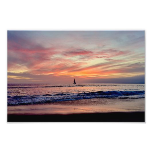 Impression Photo Bateau à Sunset - Venice Beach, CA (Devant)