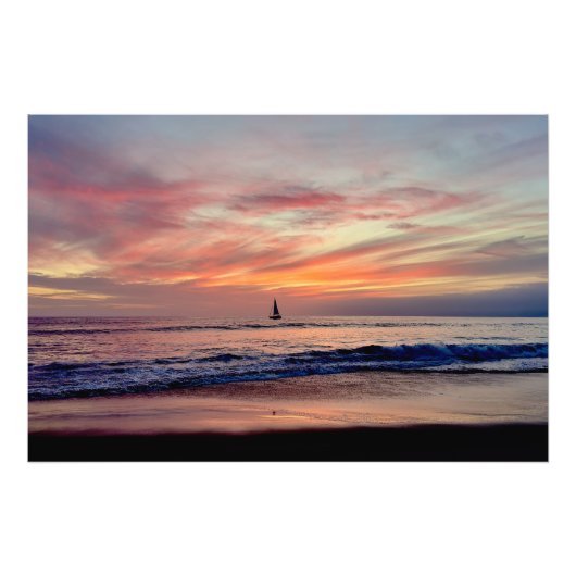 Impression Photo Bateau à Sunset - Venice Beach, CA (Devant)