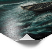 Impression Photo Bateau abandonné dans Stormy Waters Ocean Art (Coin)