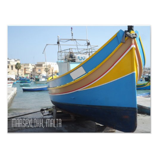 Impression Photo Bateau de pêche artisanal Marsaxlokk Malte (Devant)