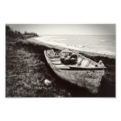 Impression Photo Bateau de pêche noir et blanc (Devant)