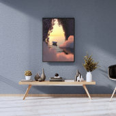 Impression Photo Bateau flottant sur l'océan au coucher du soleil