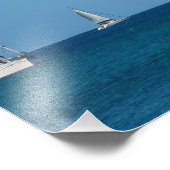 Impression Photo Bateaux à voile dans la baie Blancs et Bleus Nauti (Coin)