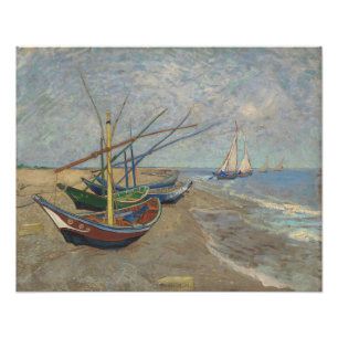 Impression Photo Bateaux de pêche sur la plage des Saintes-Maries