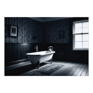 Impression Photo Bathtub in a dark room with ambient lighting