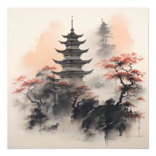Impression Photo Bâtiment de nature asiatique (Devant)