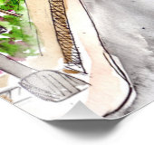 Impression Photo Bâtiments bordés d'arbres Boulevard Ville Aquarell (Coin)